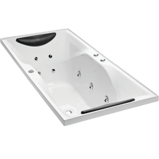 Studio Rectangular Spa Bath (1800x760mm), Symmetrical