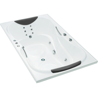 Evora Hydrotherapy Massage Rectangular Spa Bath 2 Person 1850 x 1100mm
