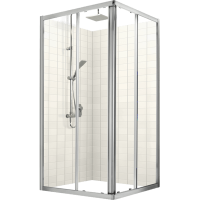 Studio Glide Square Sliding Shower Door & Return 900x900mm